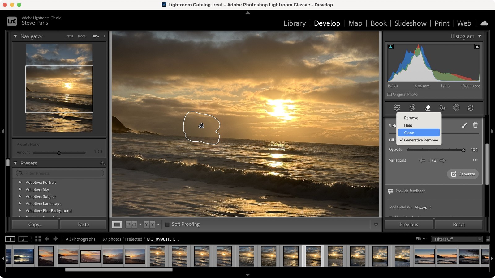 Lightroom 照片图库界面